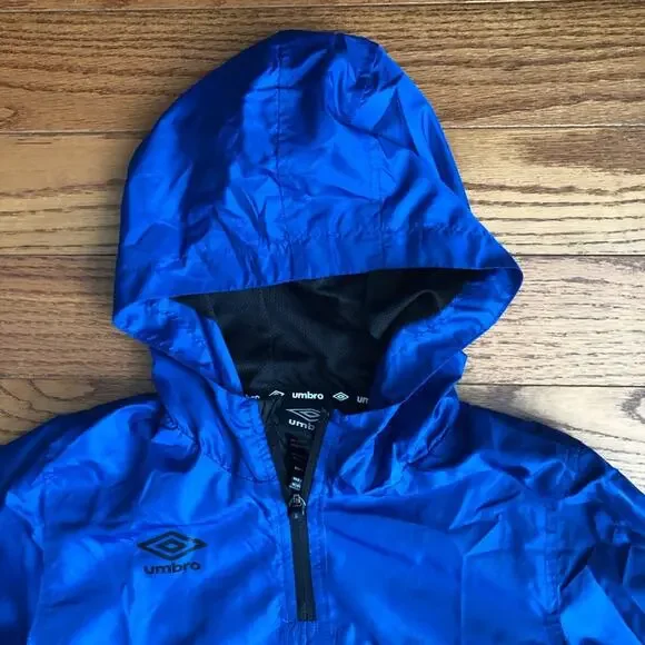 Umbro Youth Woven 1/4 Zip Pullover Performance Hooded Jacket Boy’s Size S (6/7) - Picture 3 of 10